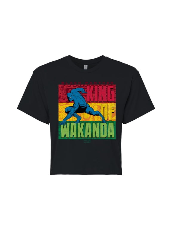 - Black Panther King of Wakanda Women's Cropped Graphic T-Shirt