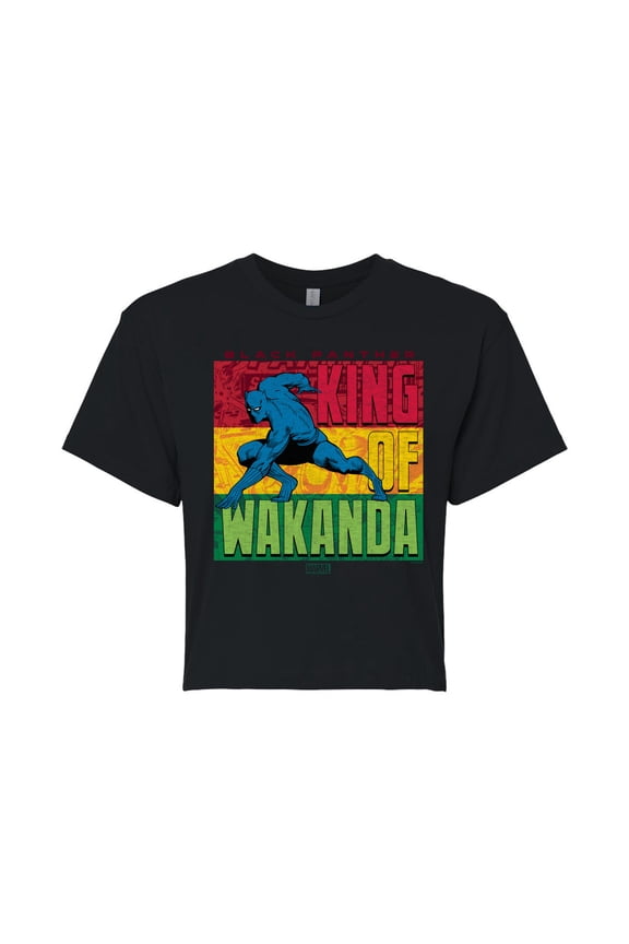 Black Panther - King Of Wakanda - Juniors Cropped Tee