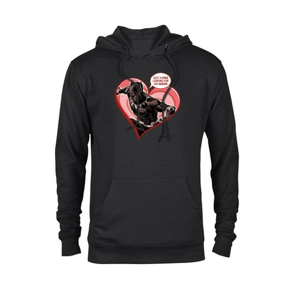 Marvel Black Panther King Queen Valentine's Day - Pullover Hoodie for Adults - Customized-Black