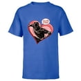 thumbnail image 1 of Marvel Black Panther King Queen Valentine's Day - Short Sleeve T-Shirt for Kids - Customized-Royal, 1 of 5