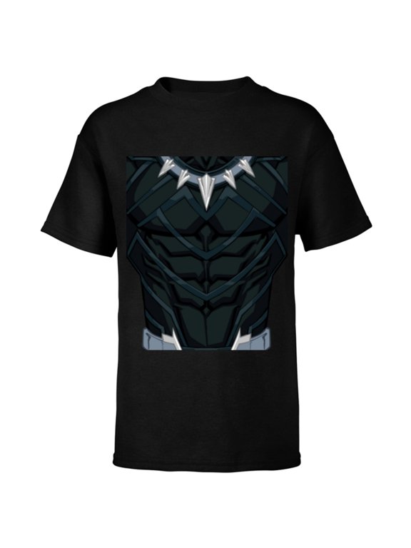 Black Panther King T'Challa Costume - Short Sleeve T-Shirt for Kids - Customized-Black