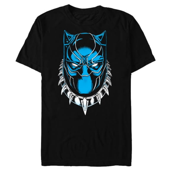 Marvel Black Panther King T'Challa Mask - Short Sleeve Blended T-Shirt for Adults - Customized-Black