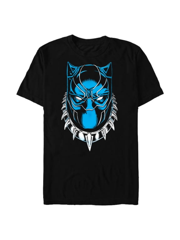 Black Panther King T'Challa Mask - Short Sleeve Blended T-Shirt for Adults - Customized-Black