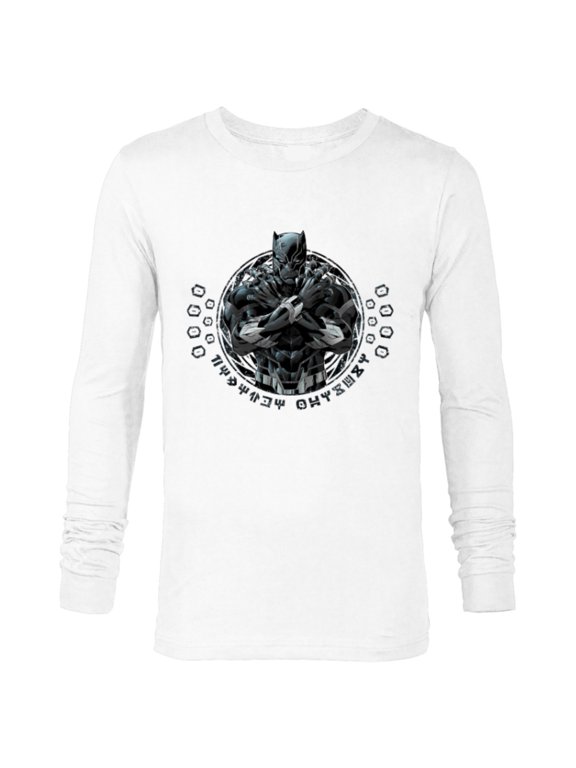 Black Panther King T'Challa Wakanda Lettering - Long Sleeve T-Shirt for Men - Customized-White