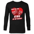 thumbnail image 1 of Marvel Black Panther King Valentine's Day Heart - Long Sleeve T-Shirt for Men - Customized-Black, 1 of 5