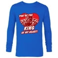 thumbnail image 1 of Marvel Black Panther King Valentine's Day Heart - Long Sleeve T-Shirt for Men - Customized-Navy, 1 of 5