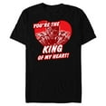 thumbnail image 1 of Marvel Black Panther King Valentine's Day Heart - Short Sleeve Blended T-Shirt for Adults - Customized-Black, 1 of 5