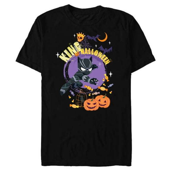 Marvel Black Panther King of Halloween - Short Sleeve Blended T-Shirt for Adults - Customized-Black Snow Heather