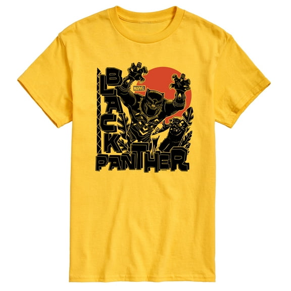 Marvel Black Panther - Linocut Style Print - Men's Short Sleeve Graphic T-Shirt