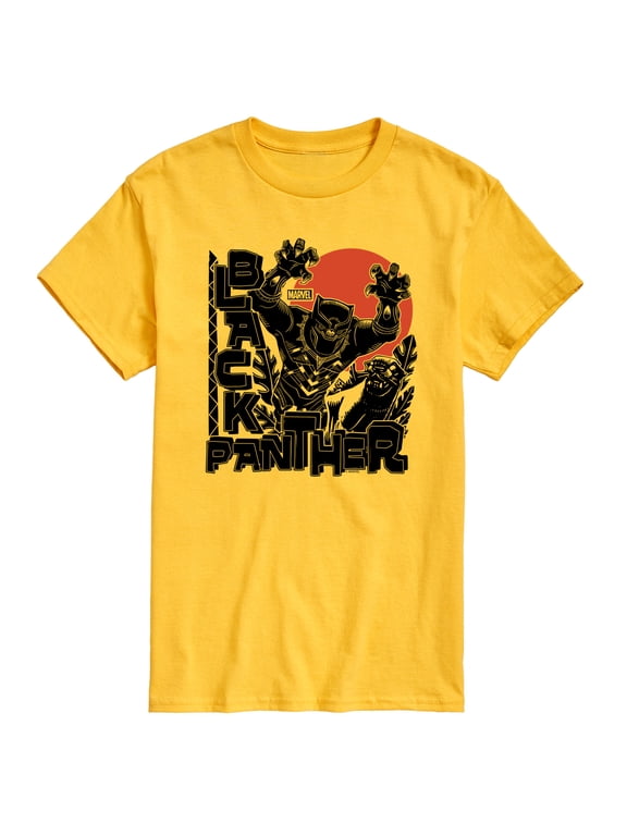 - Black Panther Linocut Style Print Men's Short Sleeve Graphic T-Shirt