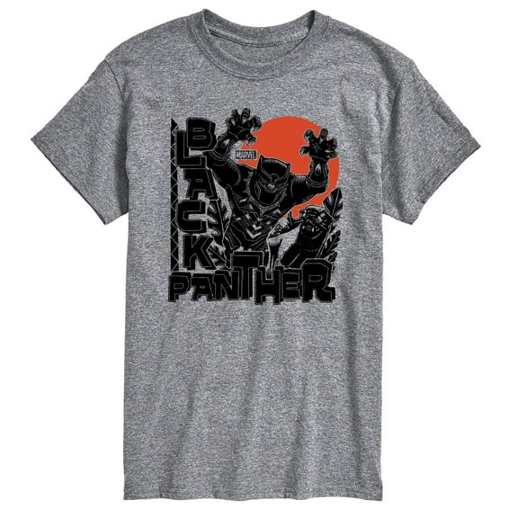 Marvel Black Panther - Linocut Style Print - Men's Short Sleeve Graphic T-Shirt