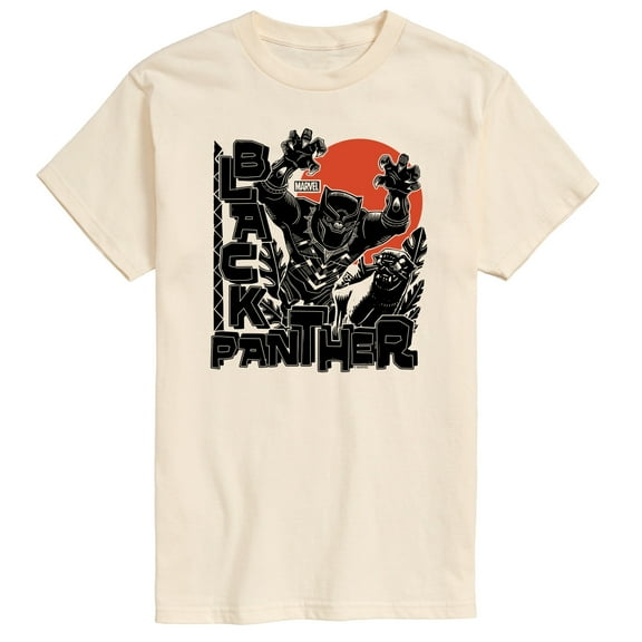 Marvel Black Panther - Linocut Style Print - Men's Short Sleeve Graphic T-Shirt