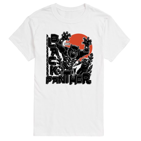 Marvel Black Panther - Linocut Style Print - Men's Short Sleeve Graphic T-Shirt