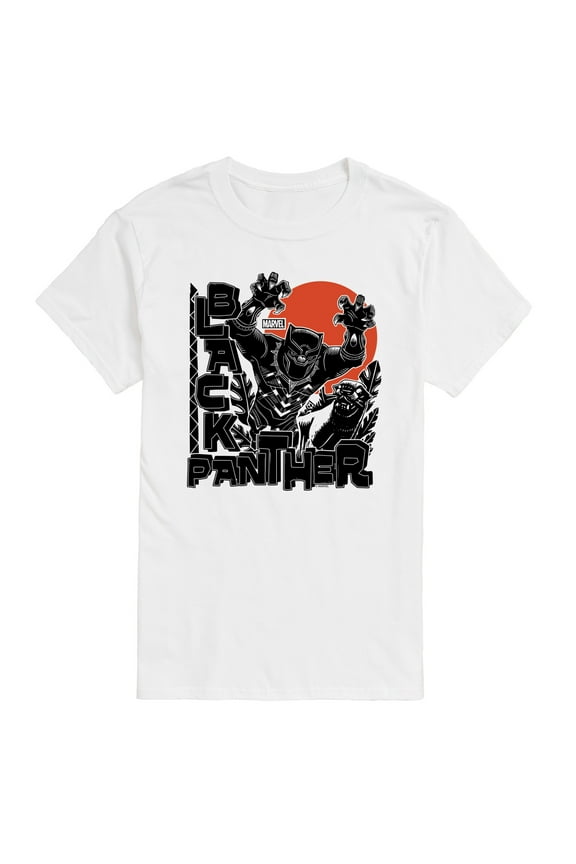 Black Panther - Linocut Style Print - Men's Short Sleeve Graphic T-Shirt
