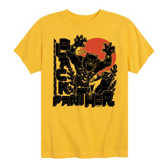 Marvel Black Panther - Linocut Style Print - Toddler And Youth Short Sleeve Tee
