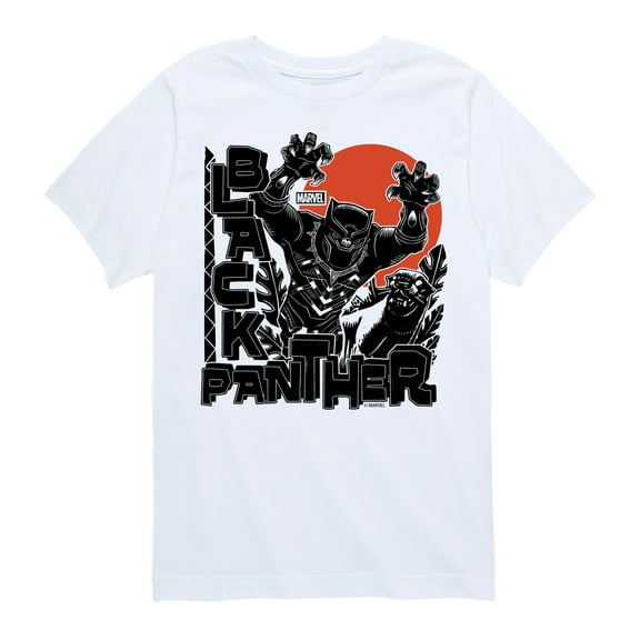 Marvel Black Panther - Linocut Style Print - Toddler And Youth Short Sleeve Tee