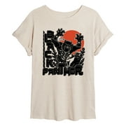 Marvel - Black Panther Linocut Style Print Womens Relaxed Fit T-Shirt