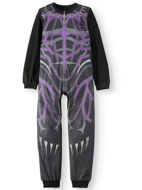 Black Panther Long Sleeve Blanket Sleeper Pajama Boy Size 6/7