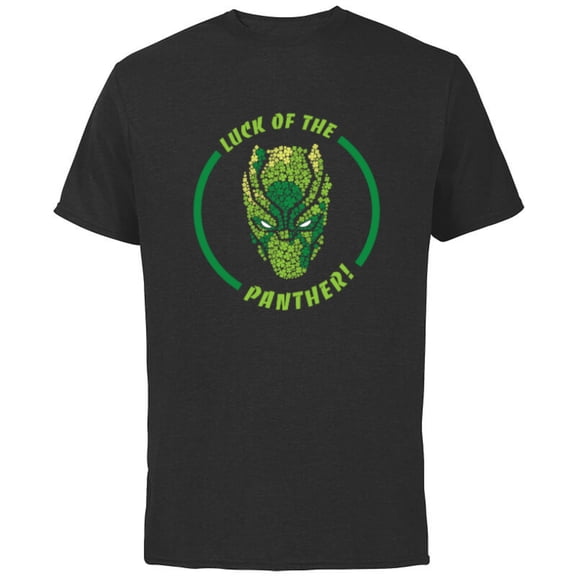 Marvel Black Panther Luck of the Panther St. Patrick’s Day - Short Sleeve Cotton T-Shirt for Adults - Customized-Black