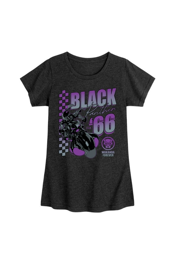 Black Panther - Motorcycle Racing - Girls Fitted Short Sleeve Tee