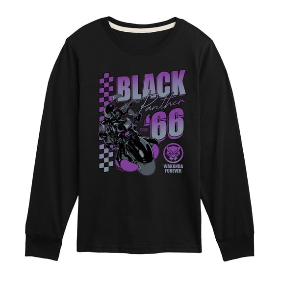 Marvel Black Panther - Motorcycle Racing - Toddler And Youth Long Sleeve Graphic T-Shirt