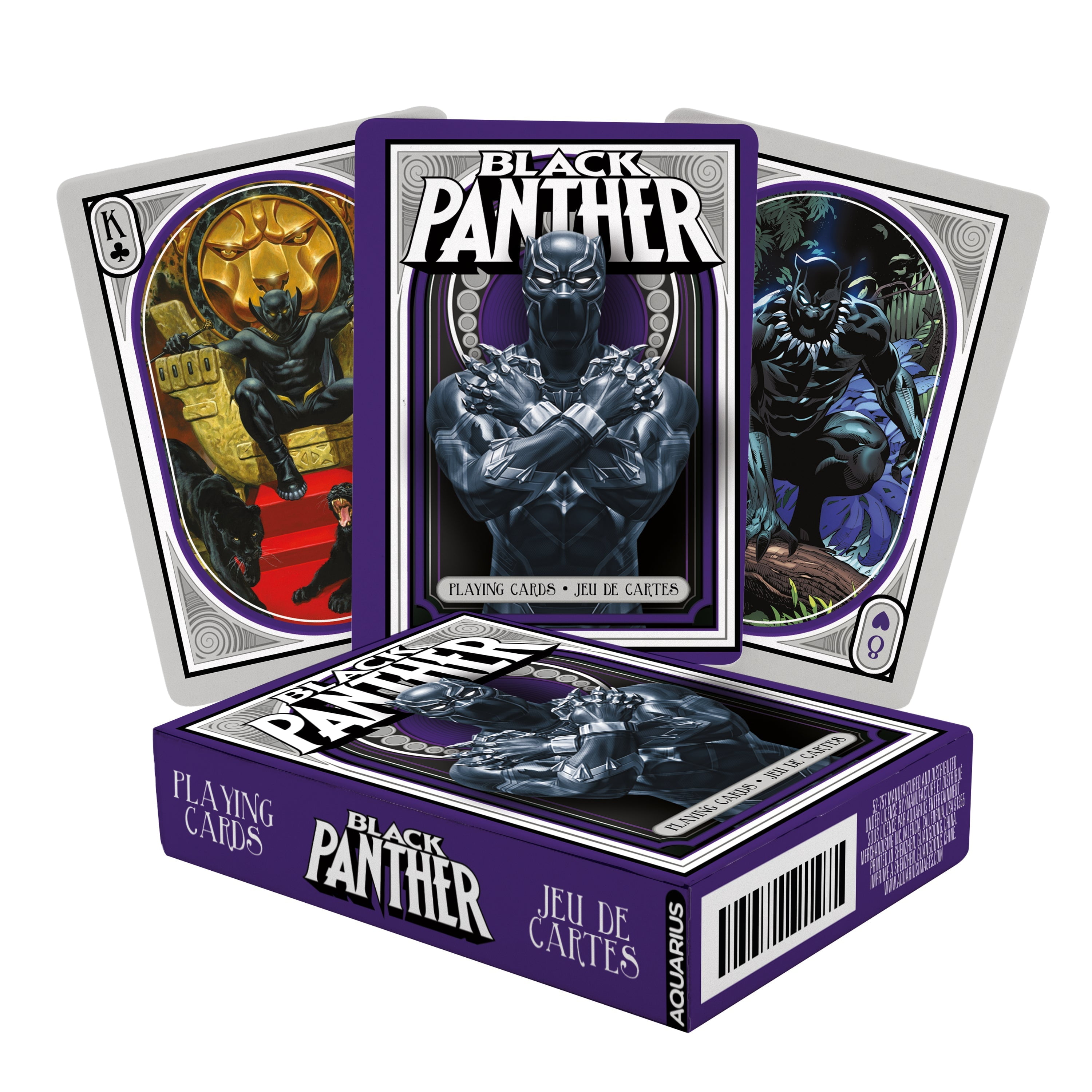 AQUARIUS Marvel Comics Black Panther Playing Cards Black