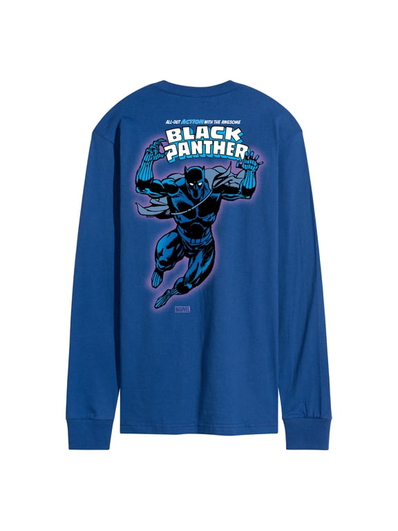 - Black Panther Comic Book Cover Men's Long Sleeve Graphic T-Shirt