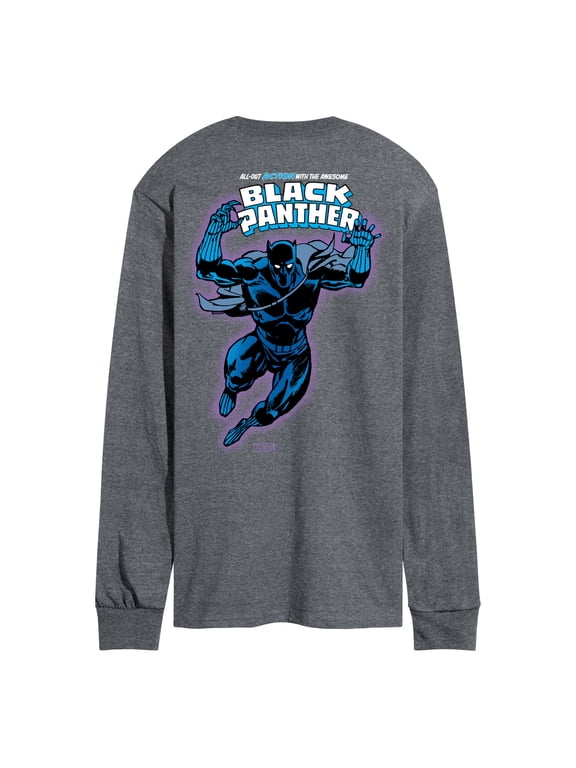 - Black Panther Comic Book Cover Men's Long Sleeve Graphic T-Shirt