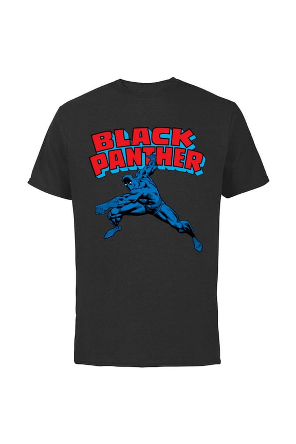 Black Panther Retro Comic Book - Short Sleeve Cotton T-Shirt for Adults - Customized-Black