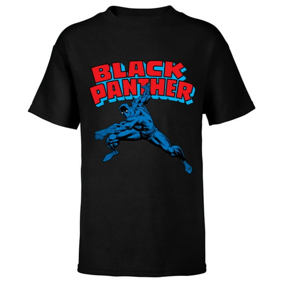 Marvel Black Panther Retro Comic Book - Short Sleeve T-Shirt for Kids – Customized-Black