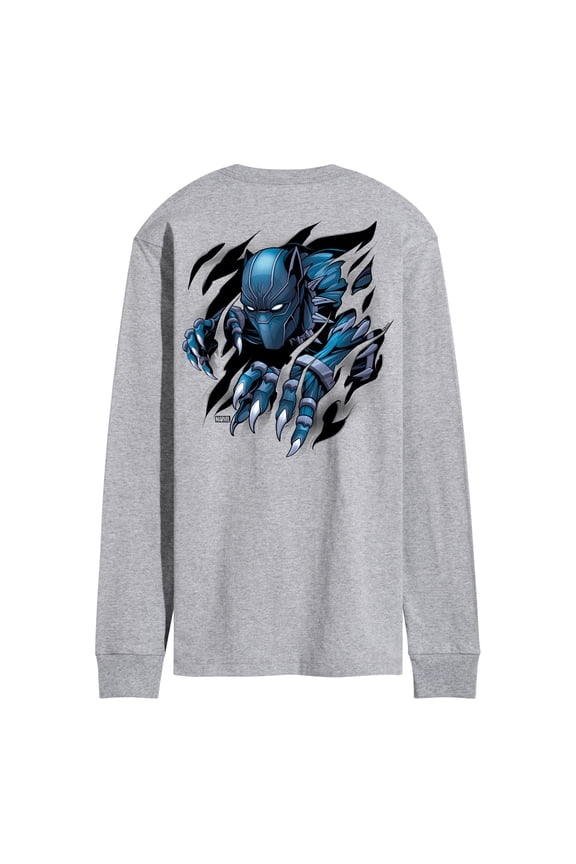 Black Panther - Rip Through Shirt - Men's Long Sleeve Graphic T-Shirt