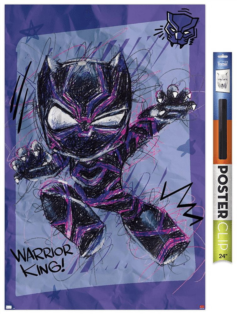 Marvel Black Panther - Scribble Wall Poster, 22.375" x 34"