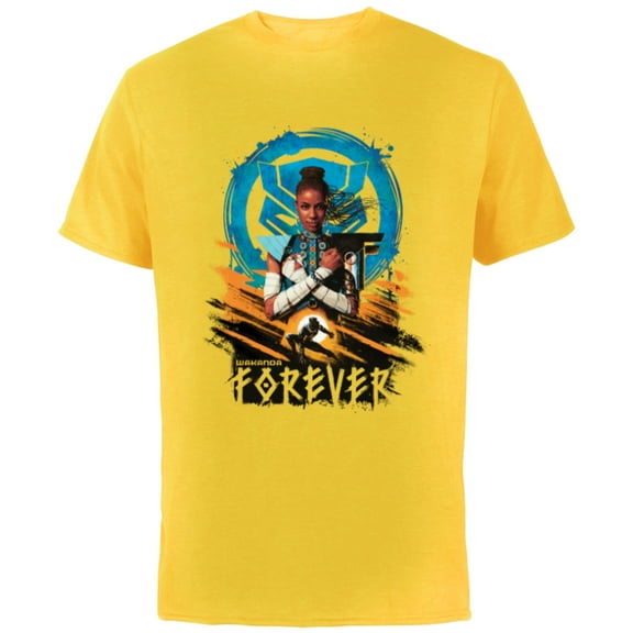 Marvel Black Panther Shuri Wakanda Forever - Short Sleeve Cotton T-Shirt for Adults - Customized-Yellow