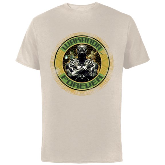 Marvel Black Panther Shuri and Okoye Wakanda Forever - Short Sleeve Cotton T-Shirt for Adults - Customized-Natural