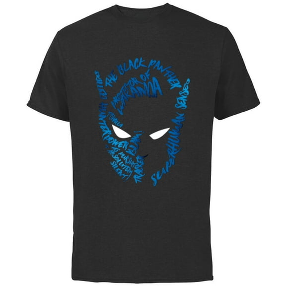 Marvel Black Panther Silhouette Mask- Short Sleeve Cotton T-Shirt for Adults - Customized-Black