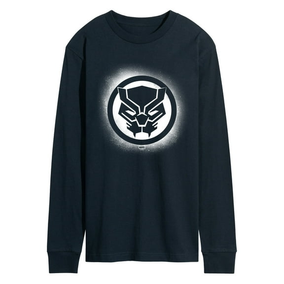 Marvel - Black Panther Spray Paint Logo - Men's Long Sleeve Graphic T-Shirt