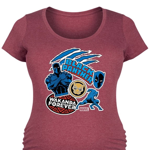 Marvel - Black Panther Sticker - Women's Maternity Scoop Neck Graphic T-Shirt