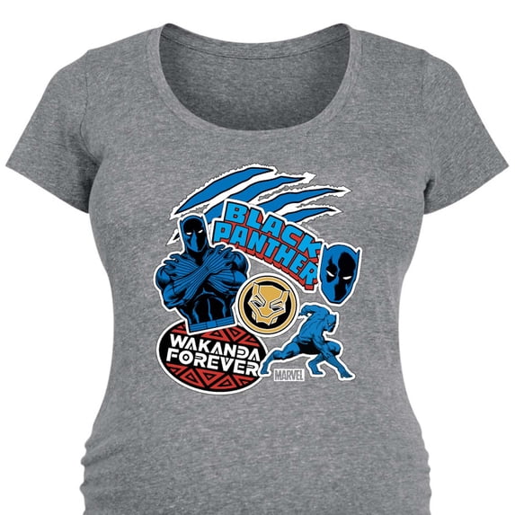 Marvel - Black Panther Sticker - Women's Maternity Scoop Neck Graphic T-Shirt