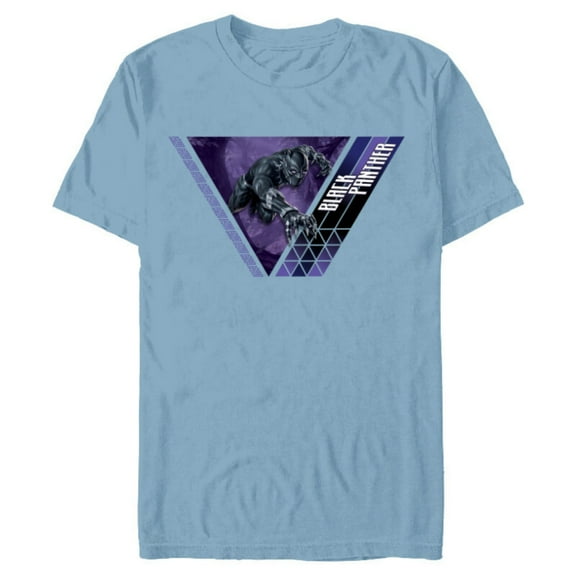 Marvel Black Panther Strikes Wakanda Triangle - Short Sleeve Blended T-Shirt for Adults - Customized-Ocean Blue