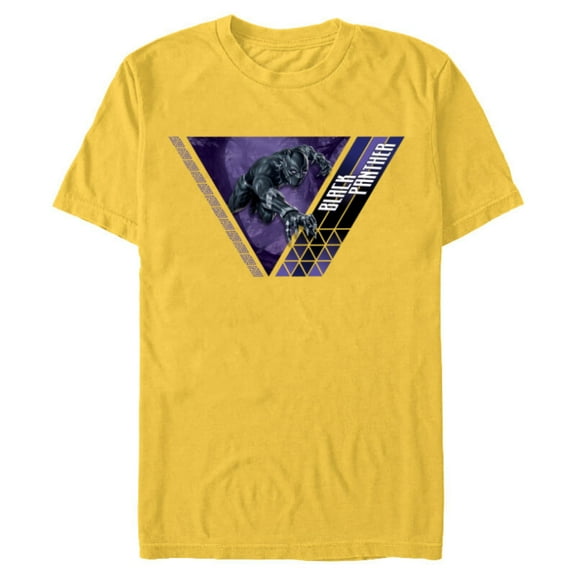 Marvel Black Panther Strikes Wakanda Triangle - Short Sleeve Blended T-Shirt for Adults - Customized-Yellow