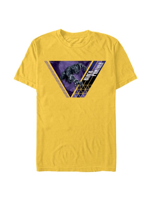 Black Panther Strikes Wakanda Triangle - Short Sleeve Blended T-Shirt for Adults - Customized-Yellow