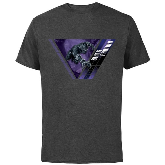 Marvel Black Panther Strikes Wakanda Triangle - Short Sleeve Cotton T-Shirt for Adults - Customized-Charcoal