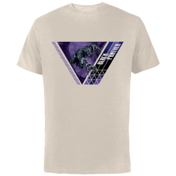 Marvel Black Panther Strikes Wakanda Triangle - Short Sleeve Cotton T-Shirt for Adults - Customized-Natural