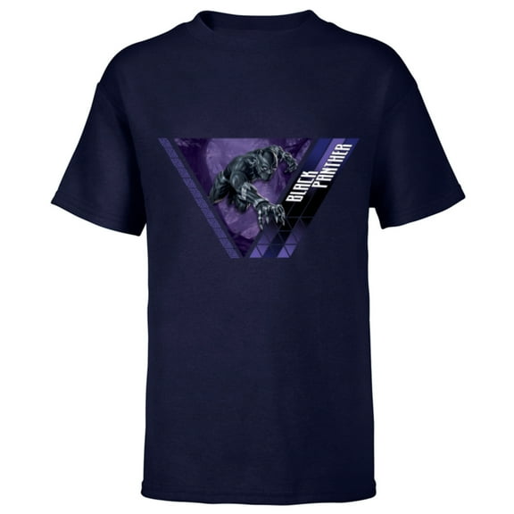 Marvel Black Panther Strikes Wakanda Triangle - Short Sleeve T-Shirt for Kids - Customized-Navy