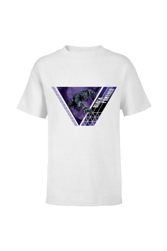 Black Panther Strikes Wakanda Triangle - Short Sleeve T-Shirt for Kids - Customized-White