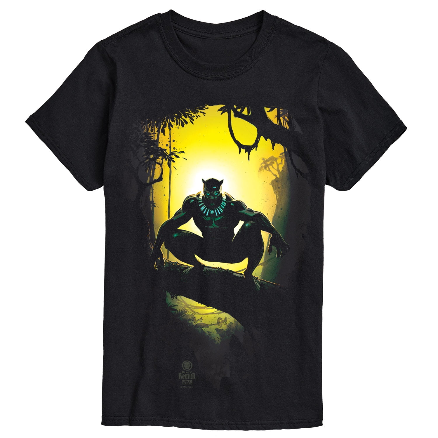 Marvel Black Panther - Sun Set Scene - Men's Short Sleeve Graphic T-Shirt, image size:1500x1500