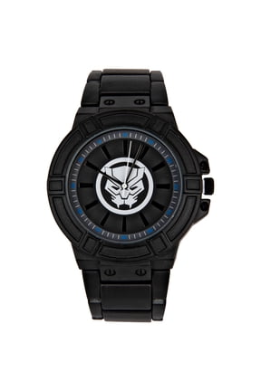 Marvel Black Panther Symbol Watch Face with Black Metal Band