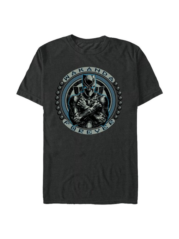 Black Panther T'Challa Emblem Wakanda Forever - Short Sleeve Blended T-Shirt for Adults - Customized-Dark Heather