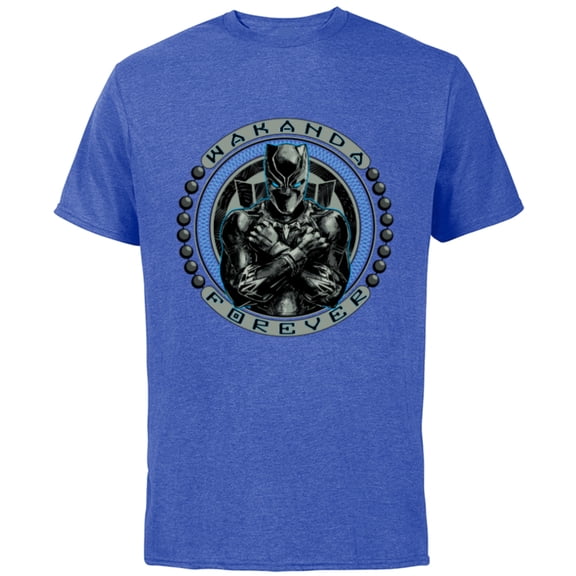 Marvel Black Panther T'Challa Emblem Wakanda Forever - Short Sleeve Cotton T-Shirt for Adults - Customized-Royal Heather