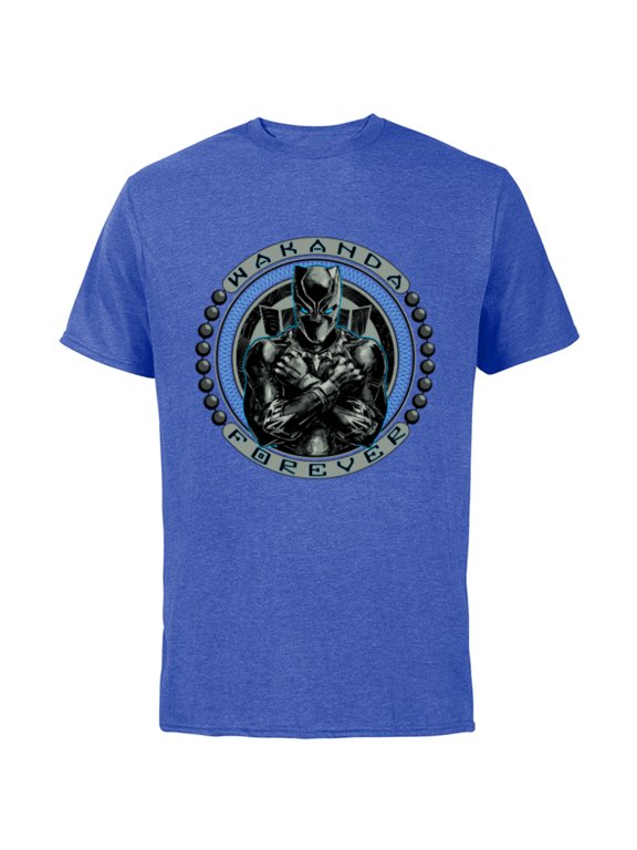 Black Panther T'Challa Emblem Wakanda Forever - Short Sleeve Cotton T-Shirt for Adults - Customized-Royal Heather